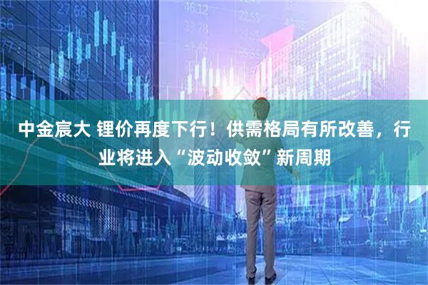 中金宸大 锂价再度下行！供需格局有所改善，行业将进入“波动收敛”新周期